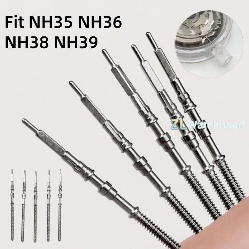 1-10PC Watch Stem Stainless Steel Spare Parts fit NH35 NH36 NH38 NH39 Crown Automatic Mechanical Movement Watch Parts Crown Stem