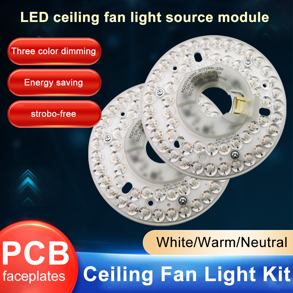 LED-Ring-Panel, Kreislicht, AC 110 V/220 V, 15/18/24 W, Ersatz, runde Deckenplatte, kreisförmige Lampenplatte, Deckenventilator, LED-Modul