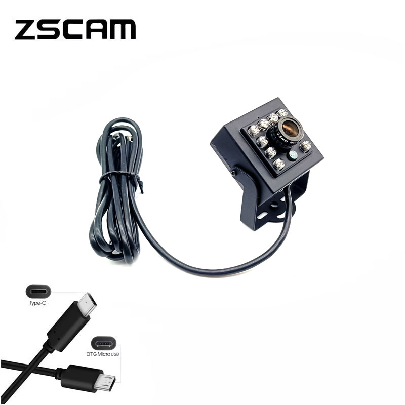 Visión nocturna USB 2,0 OTG Micro USB tipo C sin unidad 720P 1080P 940nm LED IR CCTV seguridad UVC cámara Android para uso Industrial