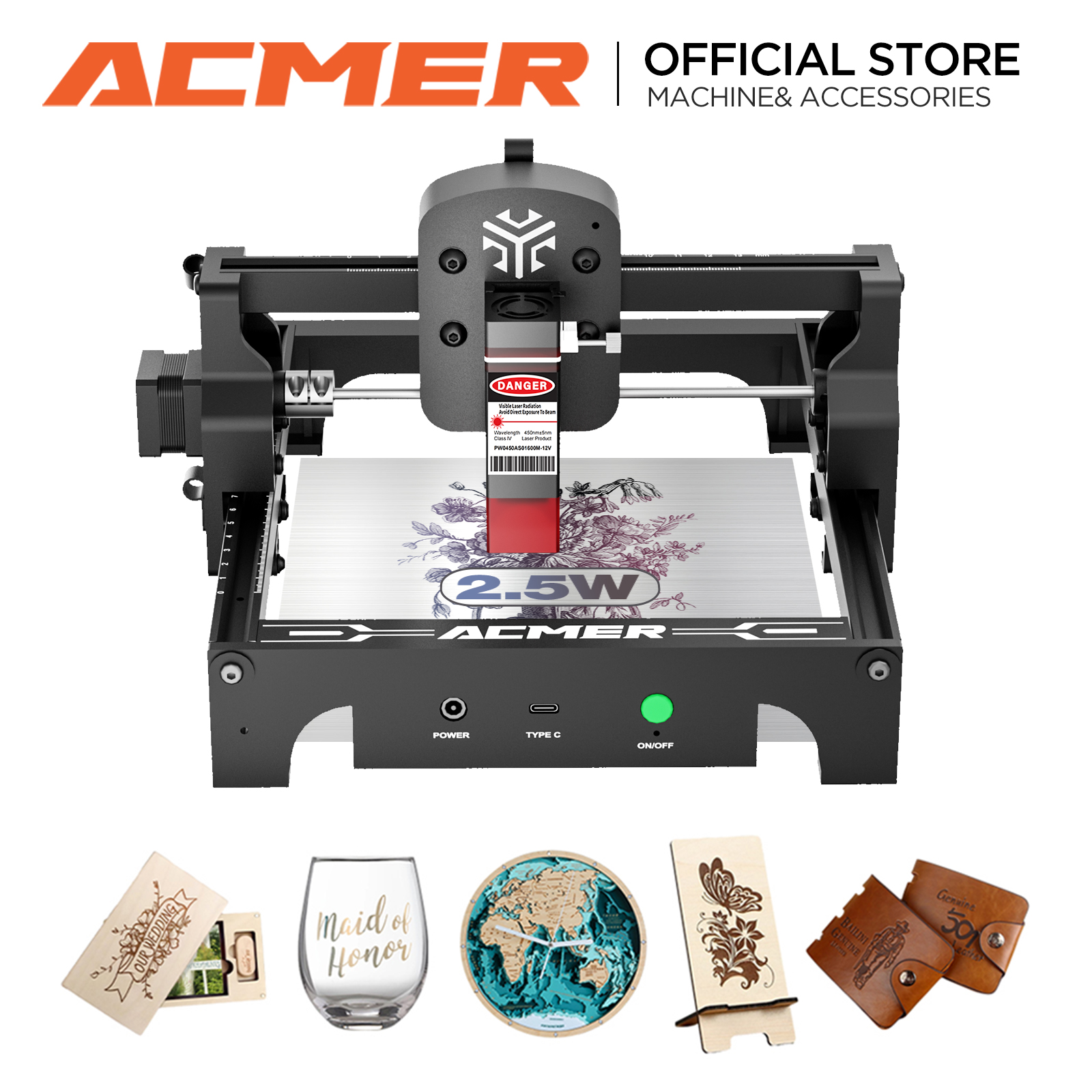 Herramienta de grabado para carpintería Acmer S1 2W 3W