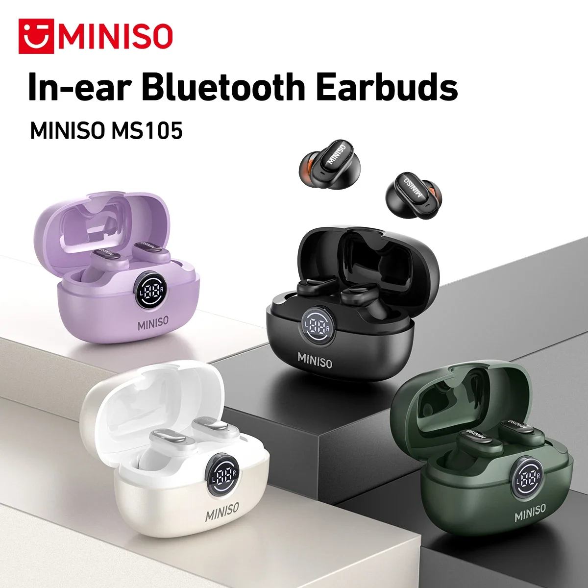 MINISO MS105 Auriculares Bluetooth Auriculares intrauditivos Auriculares suaves Auriculares inalámbricos Impermeables IPX5