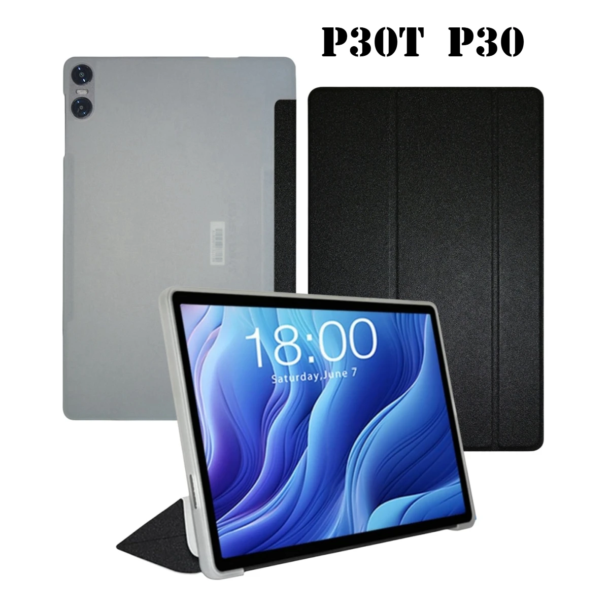 Smart Cover untuk Teclast P33 P30 P30T Tablet Case Lipat Berbahan Kulit PU dengan Penutup Belakang TPU Lembut untuk P30T P33 2025 Flip Case