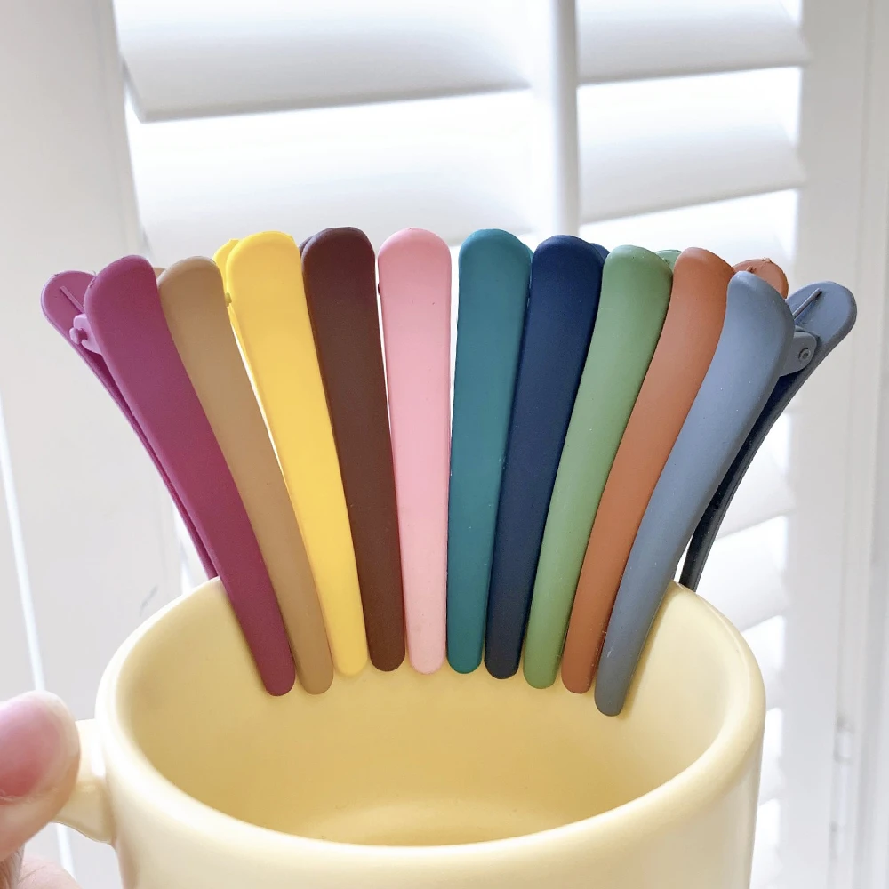 4 pçs/set duckbill clipe doces cores cabeleireiro diy grampos de cabelo plástico cuidados com o cabelo grampos ferramentas estilo salão profissional