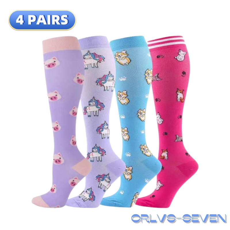 4 paires de chaussettes de Compression médicales pour varices, chaussettes d'allaitement pour course en plein air, sport de sport pour hommes et femmes enceintes