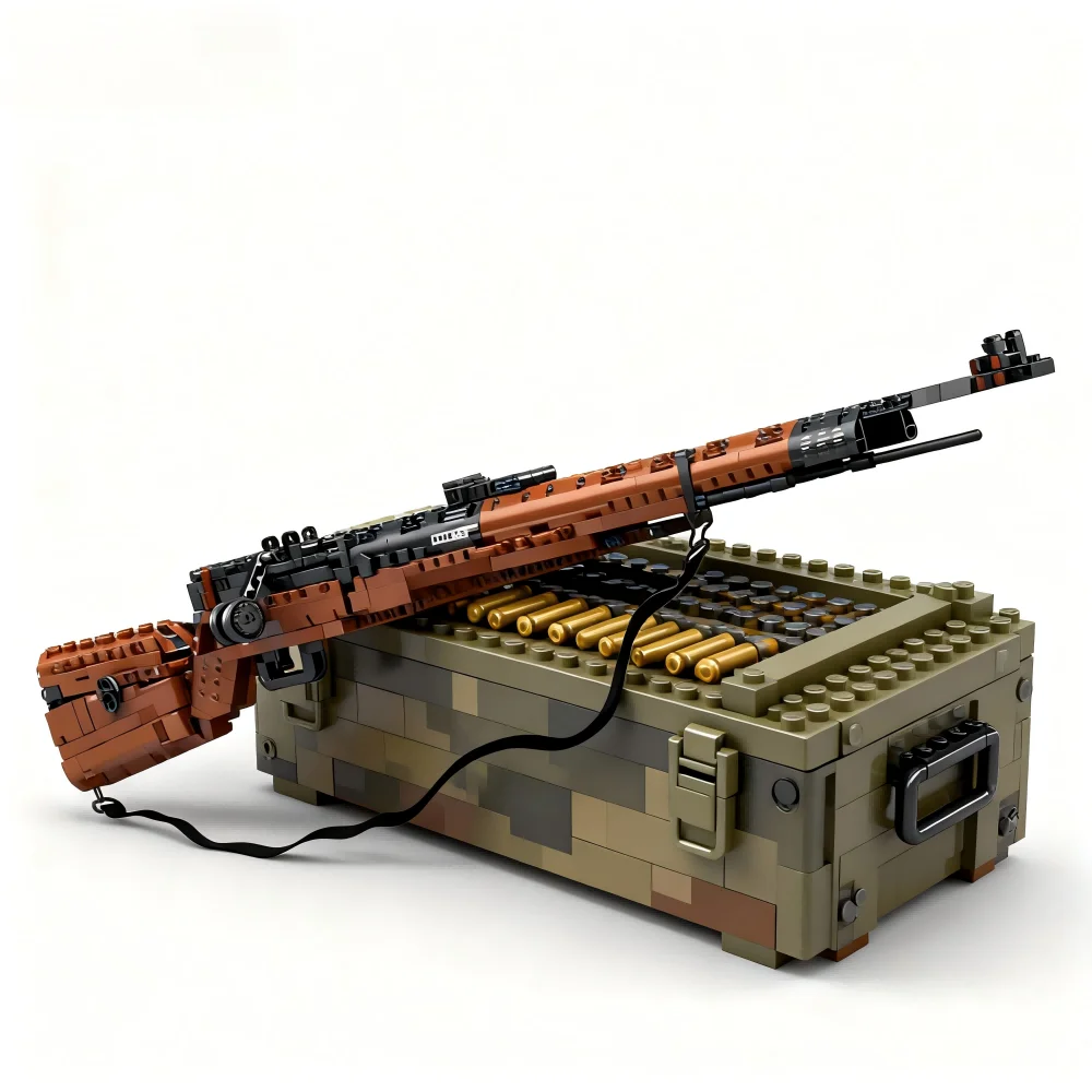 Kit de Montagem de Rifle Histórico 1206 Peças: Modelo Clássico de Sniper com Ação de Ferrolho para Colecionadores Adultos – Projeto de Engenharia Mecânica