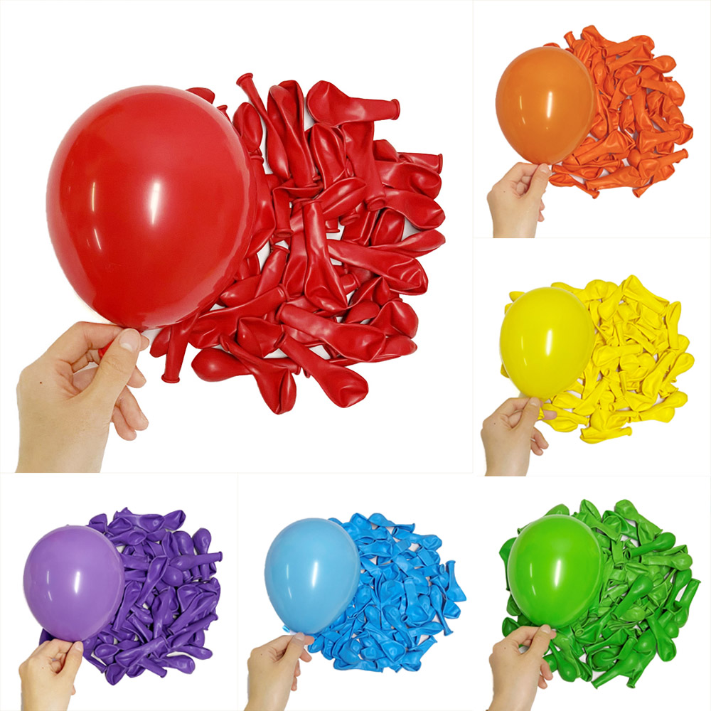 5/10/12/18 Inci Balon Ulang Tahun Merah Oranye Kuning Hijau Biru Ungu Balon Lateks untuk Pesta Ulang Tahun Pesta Baby Shower Odyssay De