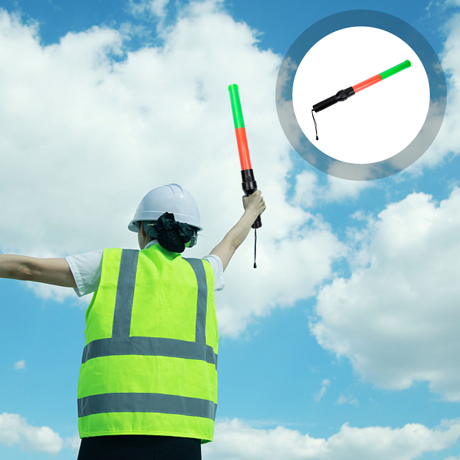 Ampel-Signalisierung, blinkende dreifarbige Lichter, LED-Controller, wiederaufladbare Taschenlampen, praktischer Zauberstab, Leuchtstab