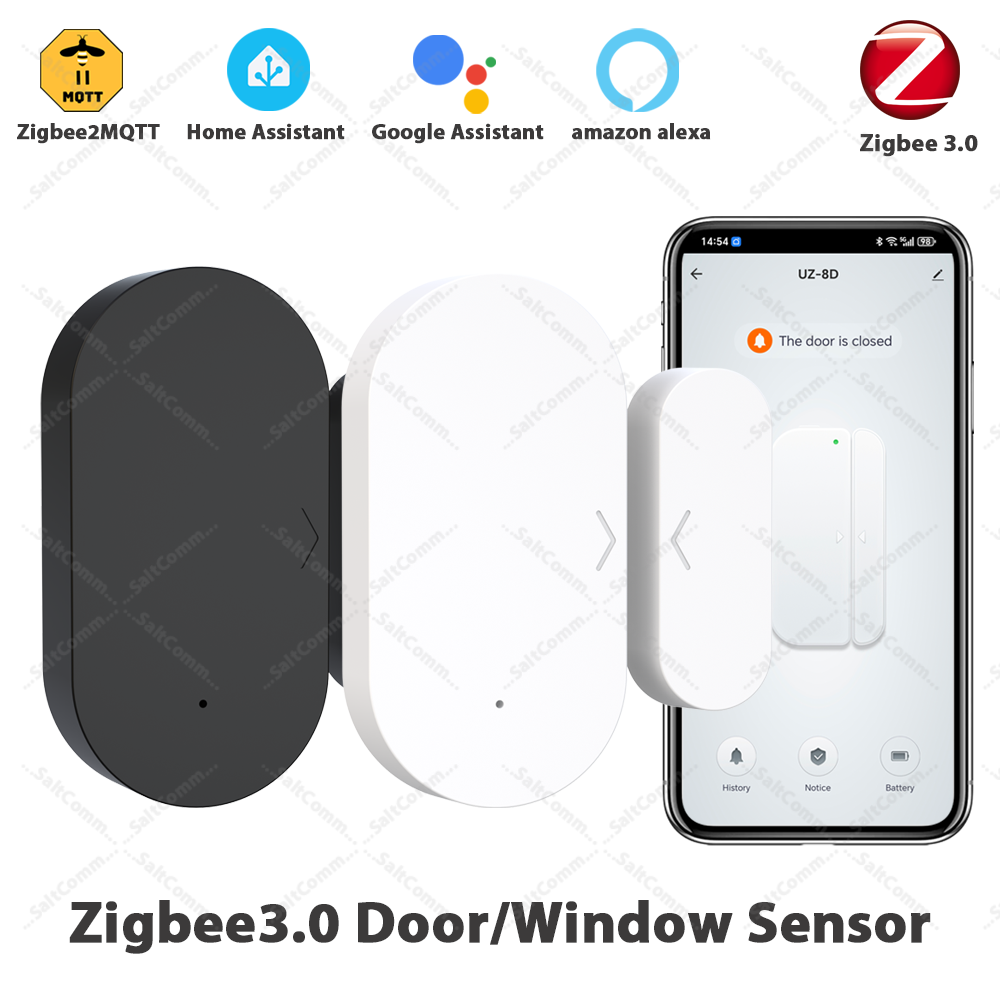 Датчик открытия двери/окна Zigbee для умного дома, беспроводной, противовзломный, магнитный, работает с Yandex Z2MQTT ZHA