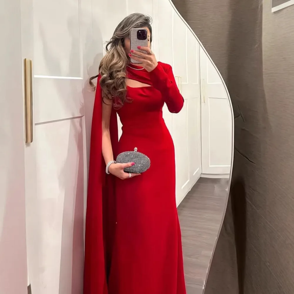 Sexy Bodycon Evening Dress with A Single Shoulder and Flowing Ribbons in Solid Color for European and American Women in Spring.