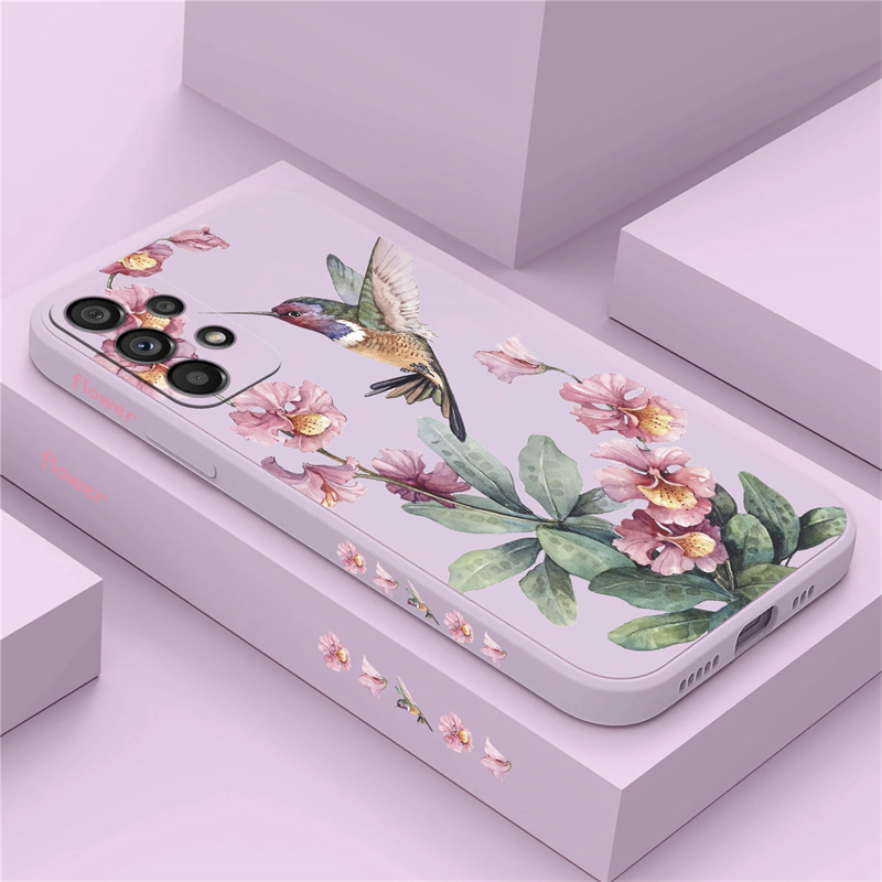 Bloemen Siliconen Case Voor Samsung Galaxy A54 A53 A73 A71 A72 A52 A32 A33 A34 A31 A24 A20S A42 Schokbestendig Telefoon Soft Cover Coque