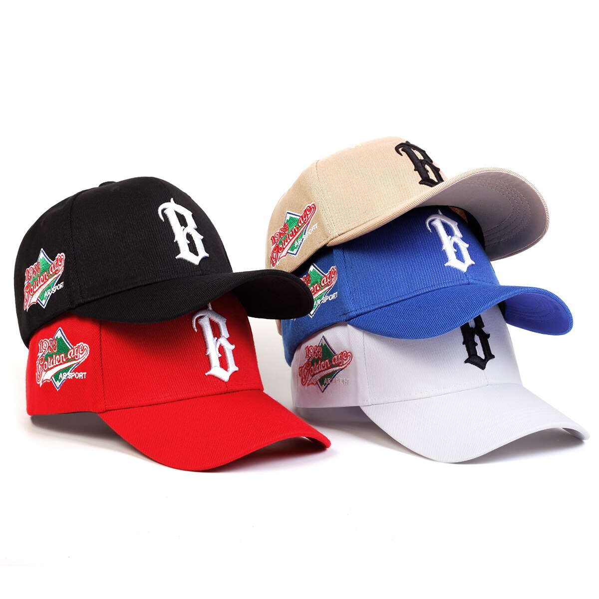 Mode B Letter Borduren 1988, Hip Hop Hoeden Outdoor Verstelbare Casual Baseball Caps Zonnebrandcrème Hoed