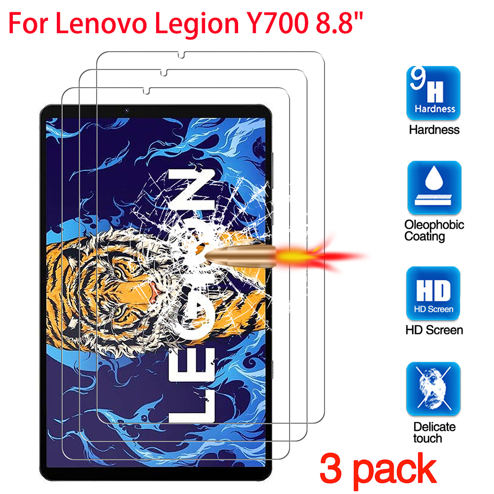 3 Buah Kaca Tempered untuk Lenovo Legion Y700 8.8 Inci 2022 Pelindung Layar Tablet Film Pelindung HD Kaca Pelindung TB-9707F