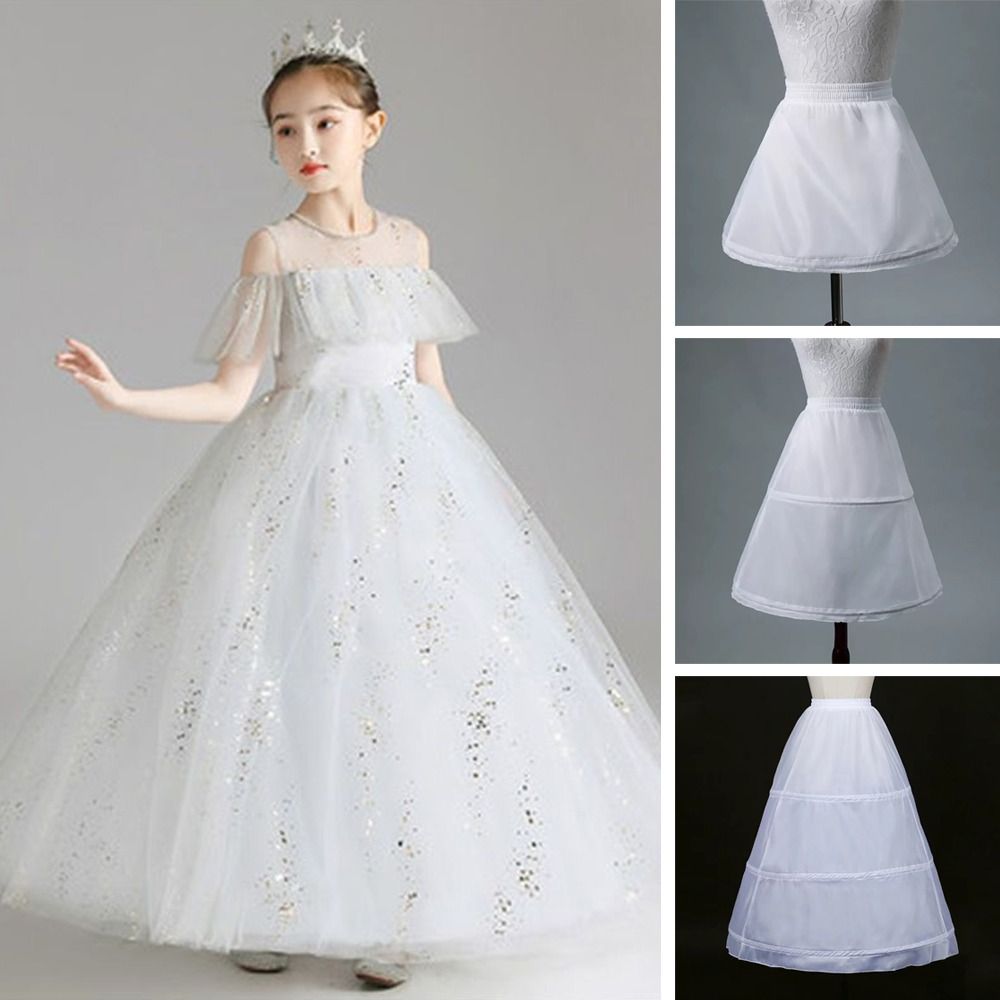 Blanco nuevo enagua para niñas crinolina 1/2/3 aros falda de crinolina accesorios de boda accesorios de vestido de flores para niños