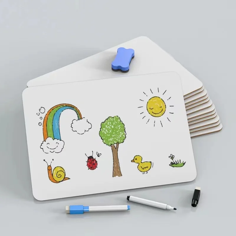 Mini tableau blanc Double face pour enfants, tableau blanc d'enseignement Portable avec support, tableau blanc pour tableau d'affichage à domicile et à l'école