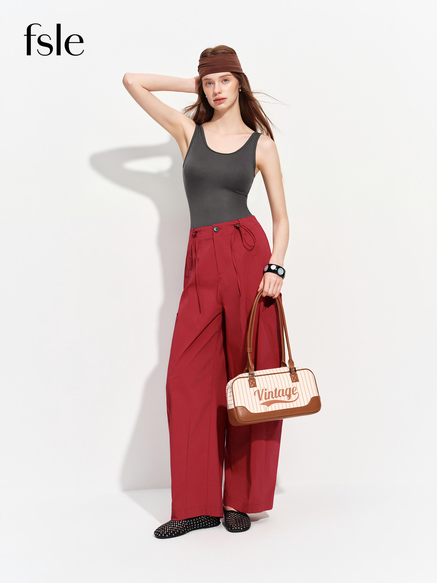 FSLE 2026 Summer Women's Casual Mid-Rise Balloon Pants with Barrel Leg Silhouette - Relaxed Fit for Daily and Summer Wear