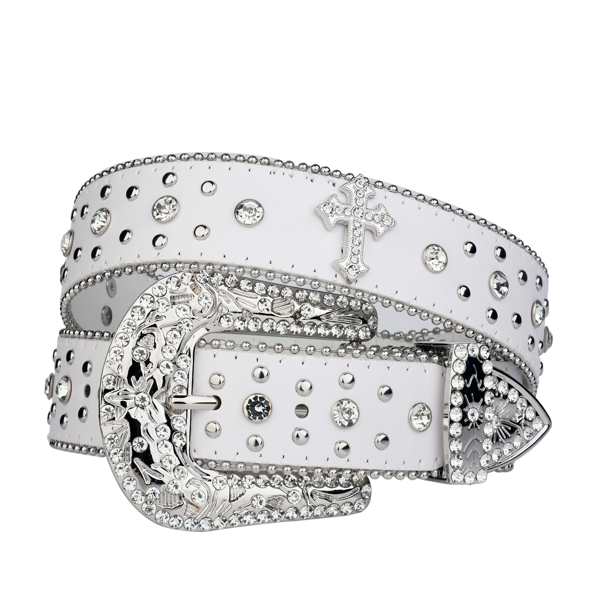 Punk Strass Witte Riem vrouwelijke mannelijke mode westerse jeans vrouwelijke jeans sieraden fashion design Y2K Jeans Riem