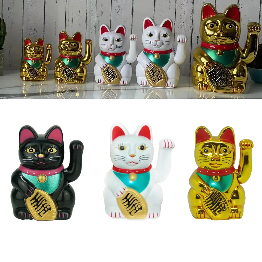 5inch Electric Waving Arm Lucky Cat Cashier New Store Opening Gift Chinese Cat Decoration