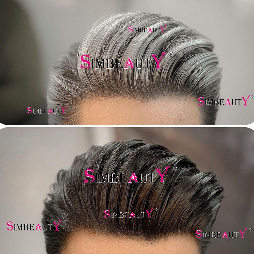 Natural Hairline 1B40 1b80 Grey Black Brown Men Toupee Human Hair Wigs Microskin Super Durable Full Skin PU Capillary Prosthesis