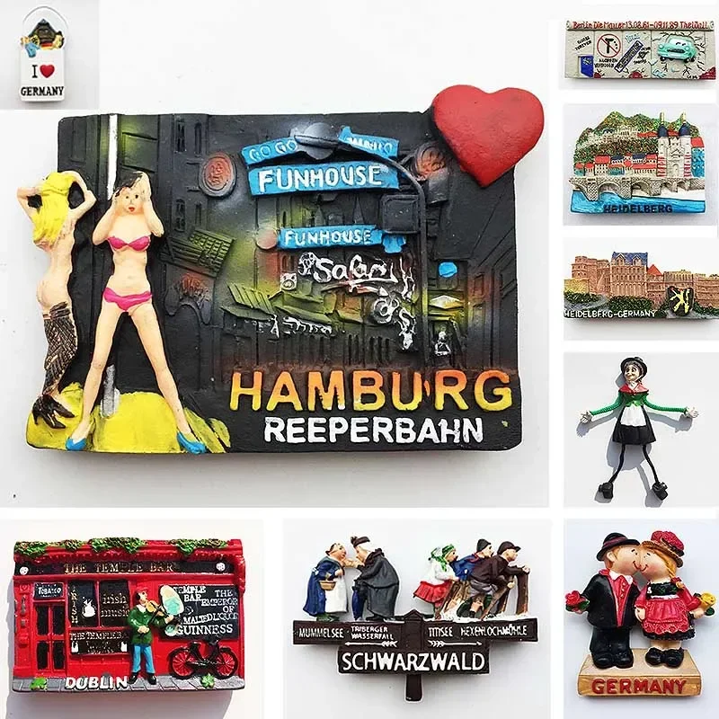 Allemagne Munich Home Réfrigérateur Magnets Sticker, Hamburg SchwarzEuDublin, Tourist Souvenirs, Magnetic Stickers for The Fridge