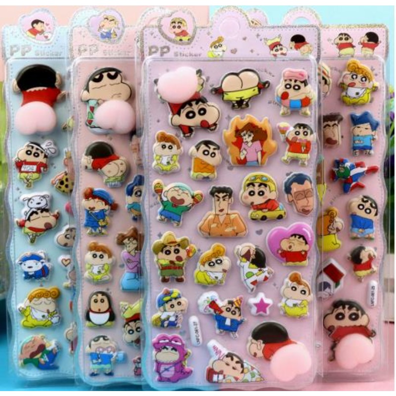 New Hot Thickened soft and cute butt pinchable stress relief sticker, children's cartoon Crayon Shin-chan decorative sticker
