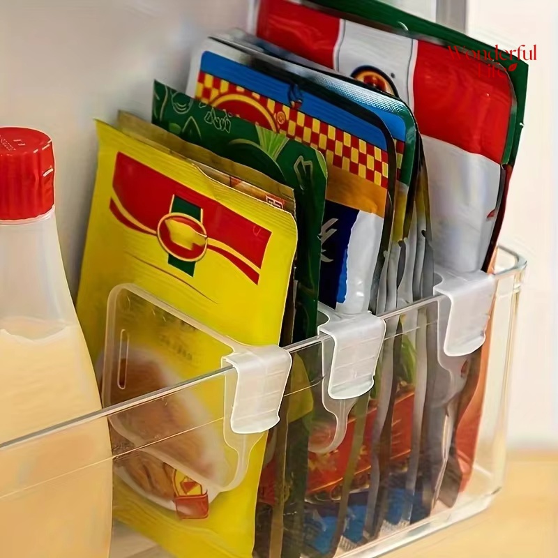 6/8 Buah Papan Partisi Penyimpanan Kulkas Rumah Pemisah Penyimpanan Pembagi Kulkas Dapat Disesuaikan Pengatur Rak Kaleng Botol Dapur