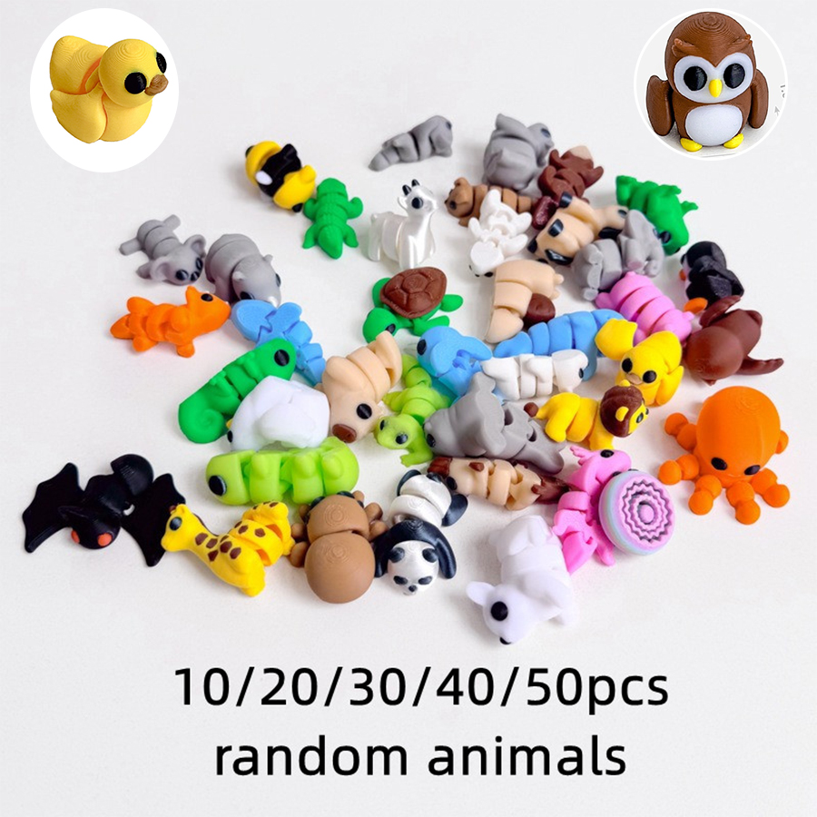 10/50 шт. 3D печатные игрушки-симуляторы, мини-модель животного, украшение для дома, мультяшная фигурка, подарочные наборы на день рождения, декомпрессионная детская игрушка