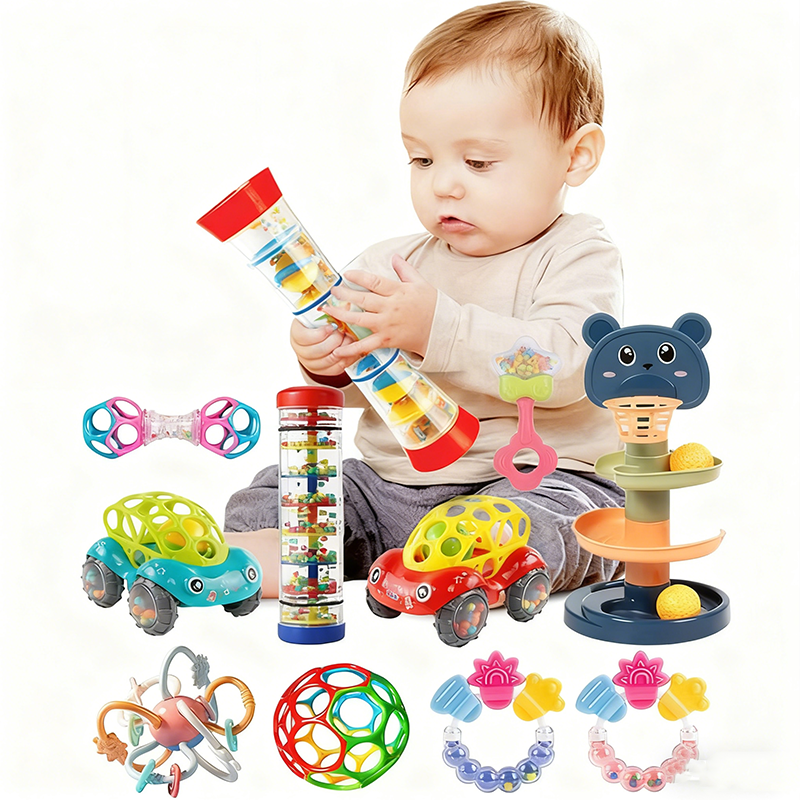 Baby Speelgoed 1 tot 2 Jaar Muzikale Rainstick Baby Bijtring Pasgeboren Speelgoed Accessoires Zachte Zintuiglijke Hamer Spel Voor Baby 6 12 Maanden