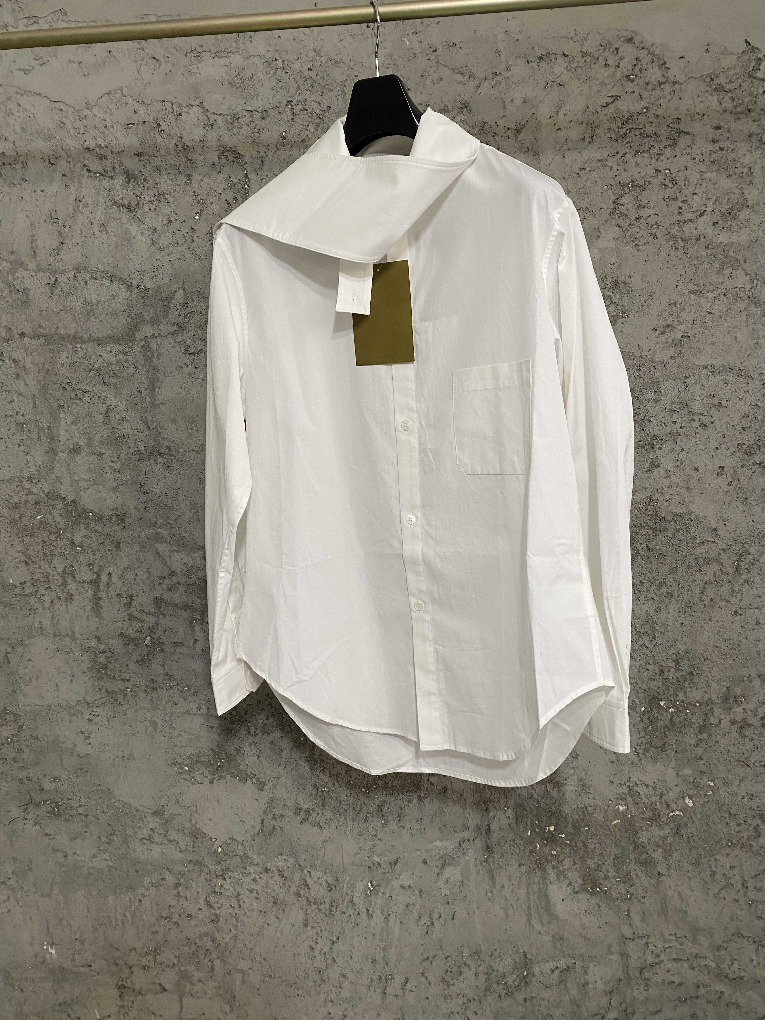 Projete o colarinho, camisa irregular, celulose, bainha assimétrica, camisa de casaco