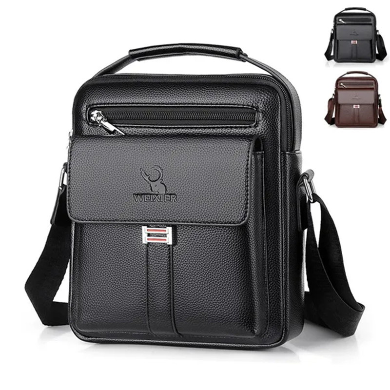 Bolsos de hombro tipo bandolera para hombre, bolsos Vintage impermeables para hombre, bolso de cuero PU de gran capacidad, bolsos de mensajero para hombre, bolso de mano