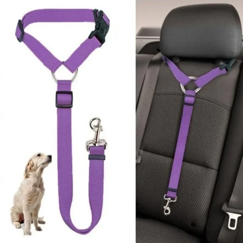 1 unidad de cinturón de seguridad para mascotas, correa de nailon para asiento trasero, cinturón de seguridad ajustable, collares para mascotas, collar para perro, collar para gato