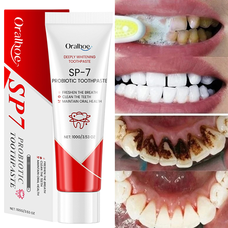 SP-7 Probiotic Toothpaste Whiten Clean Teeth Remove Stains Oral Care Management Fresh Breath With Sodium Saccharin Lactobacillus