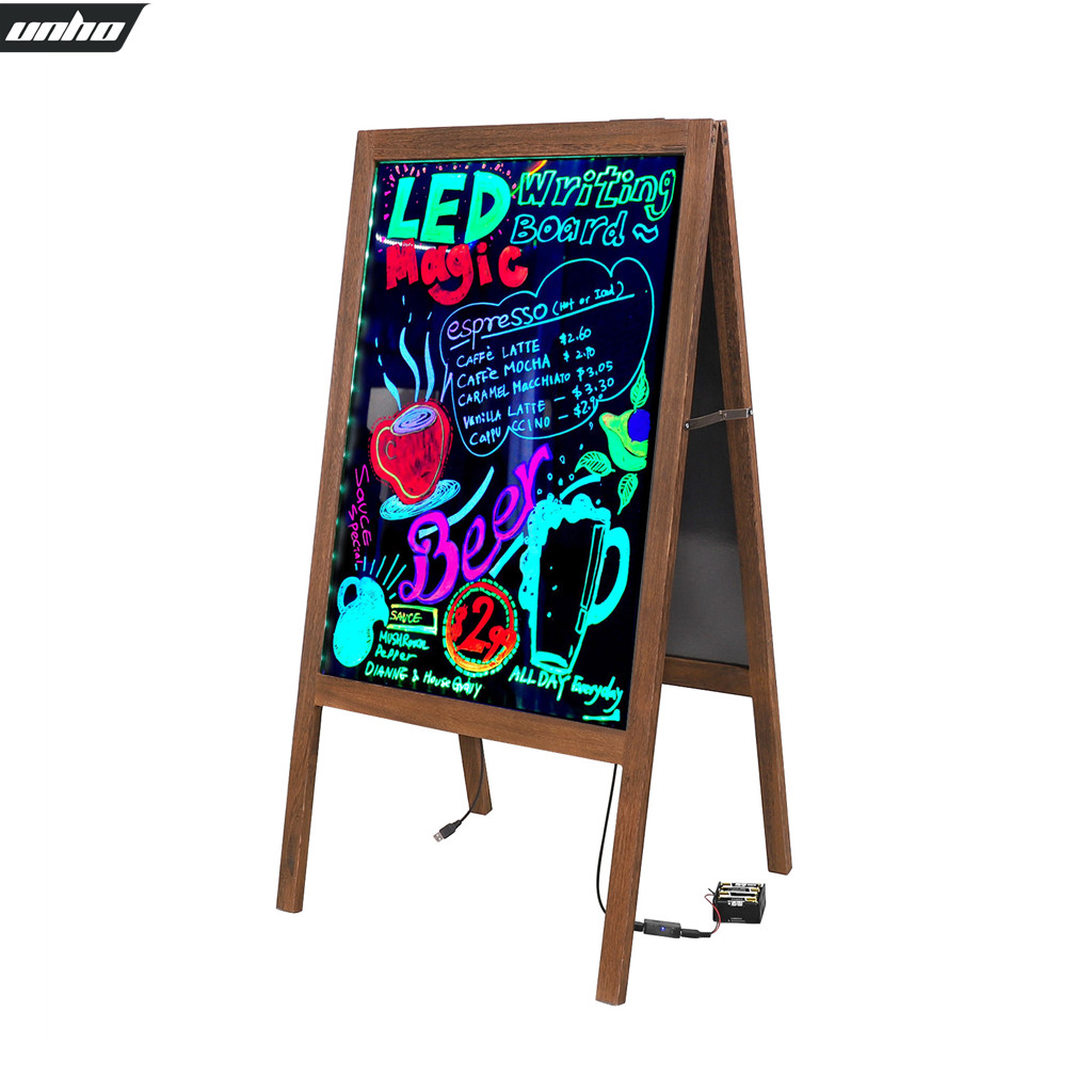 Panneau d'Écriture de Messages à LED, Panneau Noir Double Face, pour Restaurant, Boutique, Bar de Mariage, Promotion d'Affaires