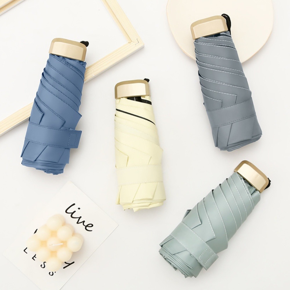 Ultraleichter 50-fach faltbarer Taschenschirm für Damen mit UV-Schutz und doppeltem Verwendungszweck als Sonnenschirm