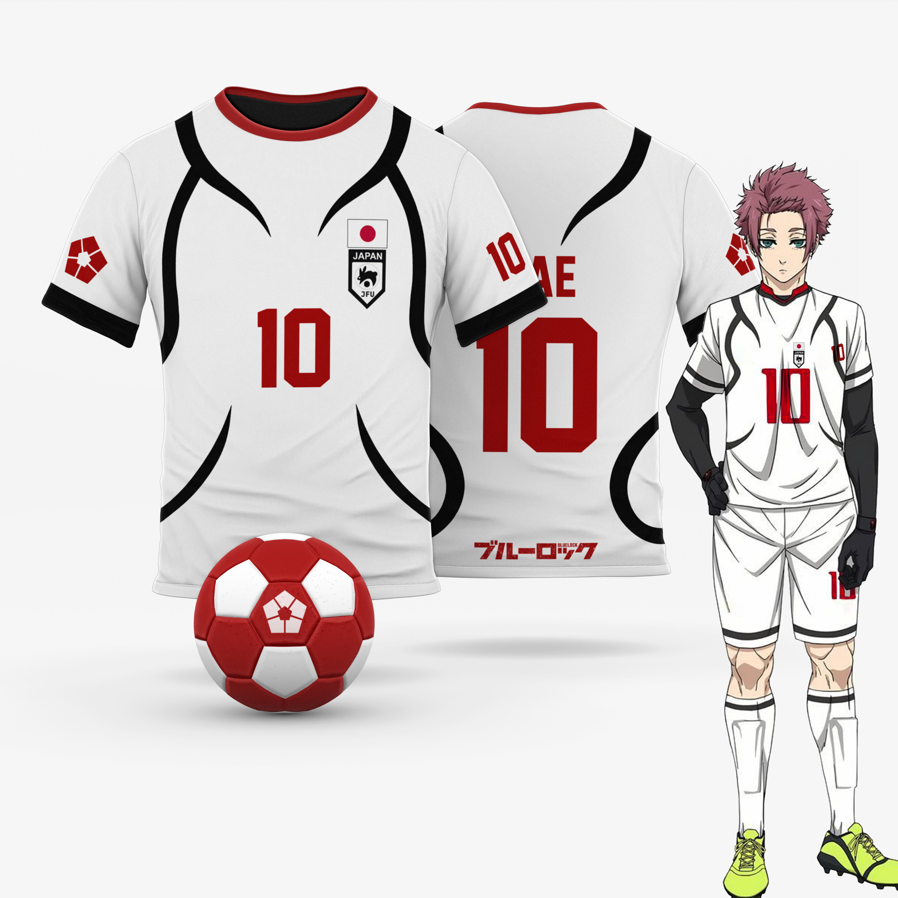 Blue Lock Japón U20 blanco dibujos animados Anime Cosplay hombres Jersey verano manga corta niños camisetas Tops 2024 moda mujer camiseta
