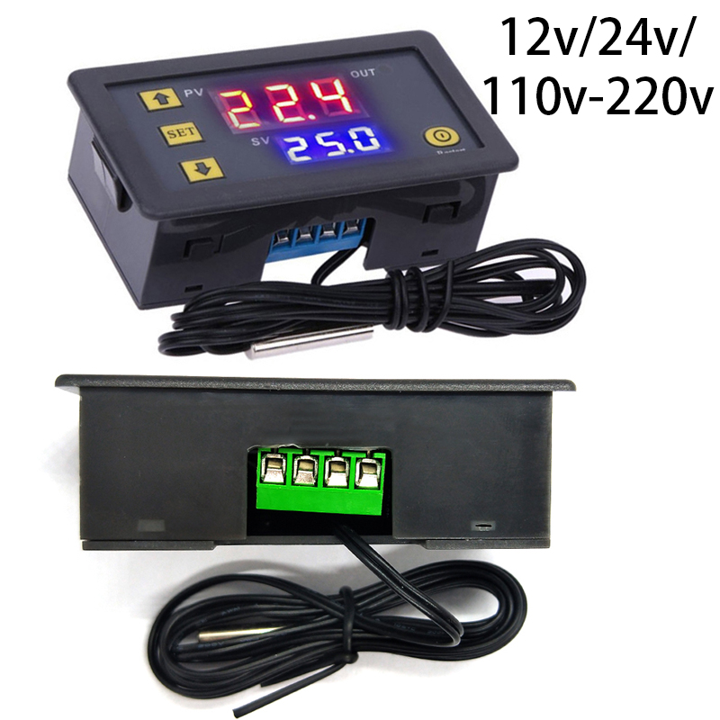 Controlador de temperatura Digital 12V / 24V / 110V-220V termostato refrigeración calefacción medidor de temperatura regulador de interruptor