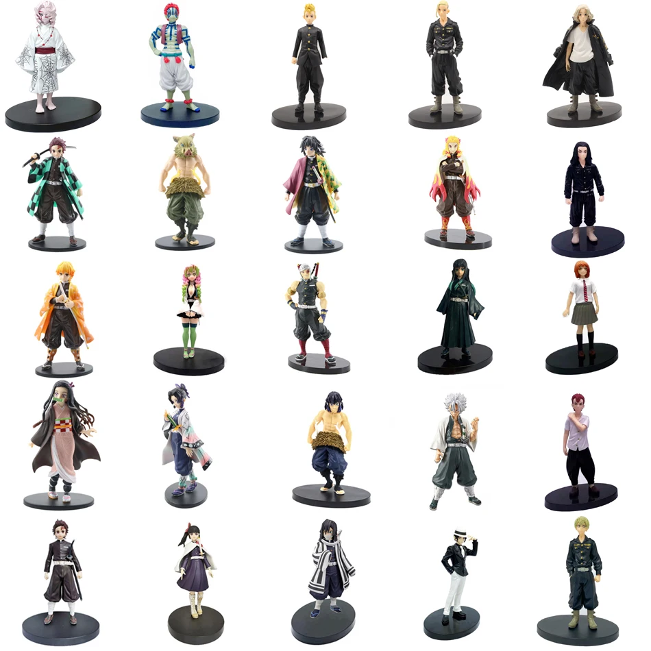 * Anime Demon Sayaer Figuur Kamado Tanjiro Nezuko Acchion Figuren PVC Model en ys Zenitsu Beeldje Inosuke Demon Slayer: Kimetsu no Yaiba Figura