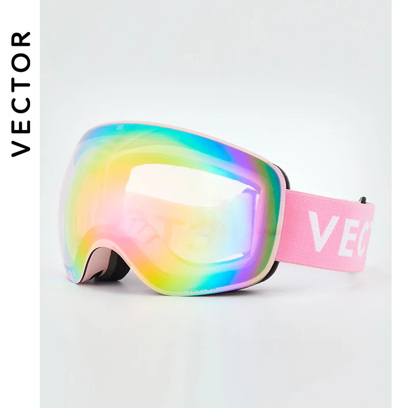 ベクトル OTG スキースノーボードゴーグル女性男性スキーアイウェア UV 400 雪保護メガネ大人の二重球面ミラー磁気