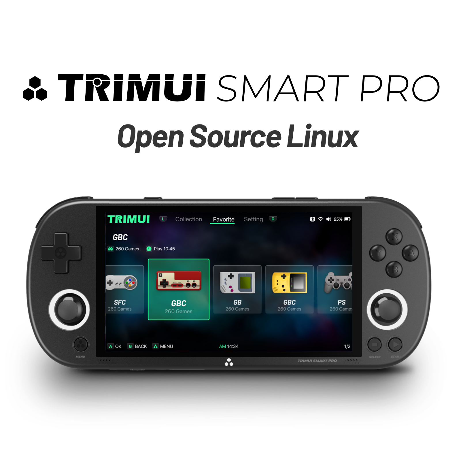 Портативная игровая консоль Trimui Smart Pro, 4,96 дюйма, IPS-экран, система Linux, джойстик, RGB освещение, Smartpro, ретро-плеер для видеоигр, подарок