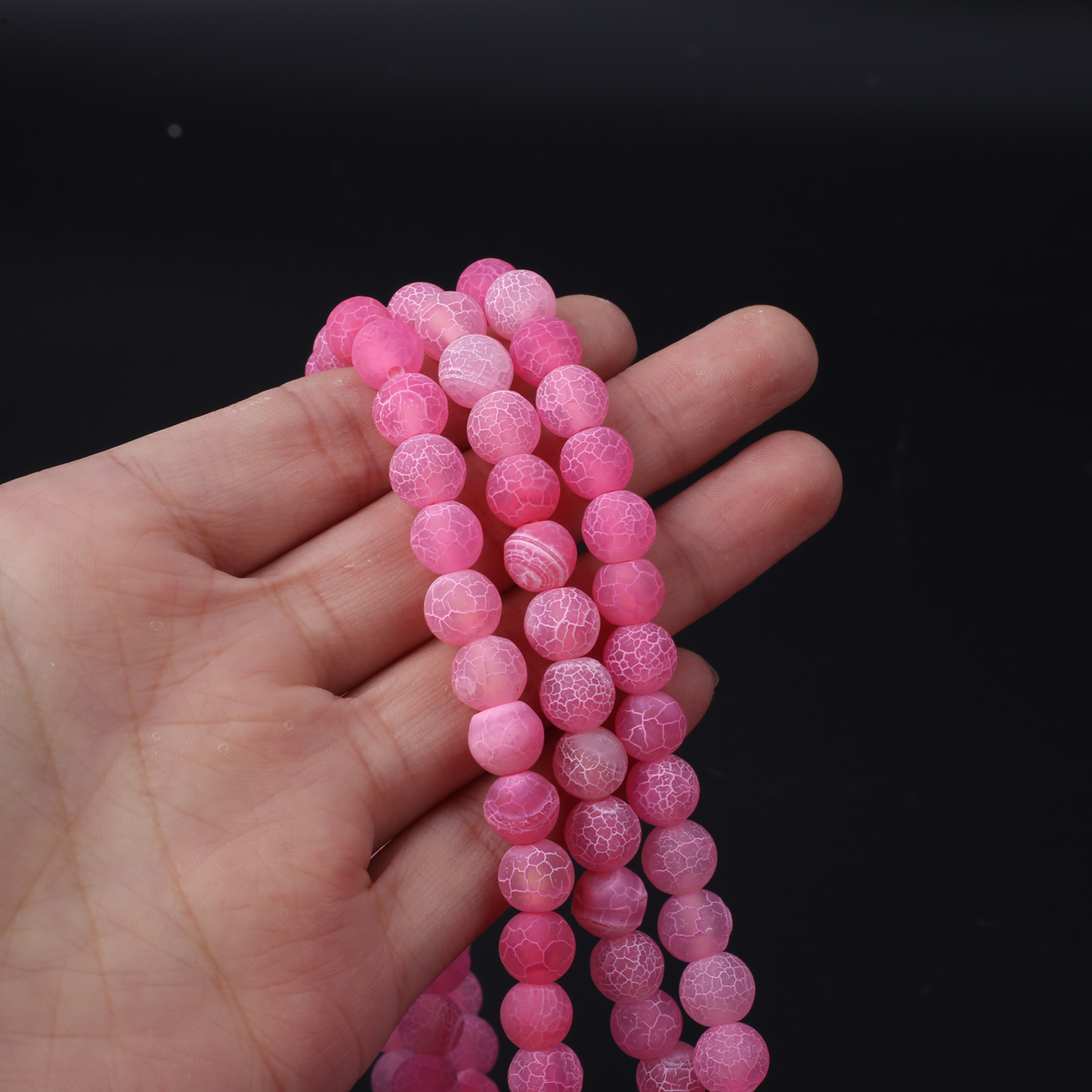 Pedra Natural Resistido Agat Frisado, Ágata Caranguejo Frost, Rodada Contas Soltas para Fazer Jóias, Colar DIY e Acessórios Pulseira, 8mm