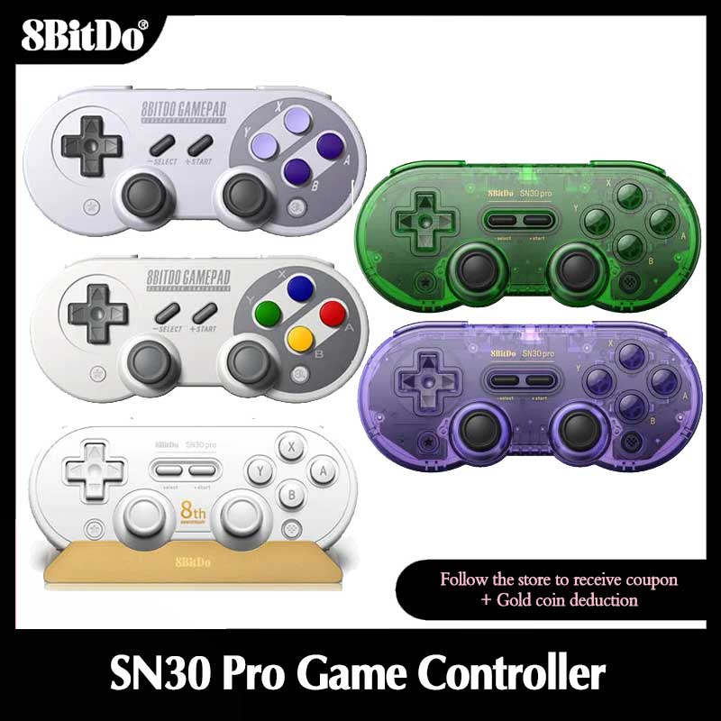 Manette de jeu sans fil Bluetooth 8BitDo SF30 Pro SN30 Pro pour Windows, Android, MacOS, Nintendo Switch NS2, Steam