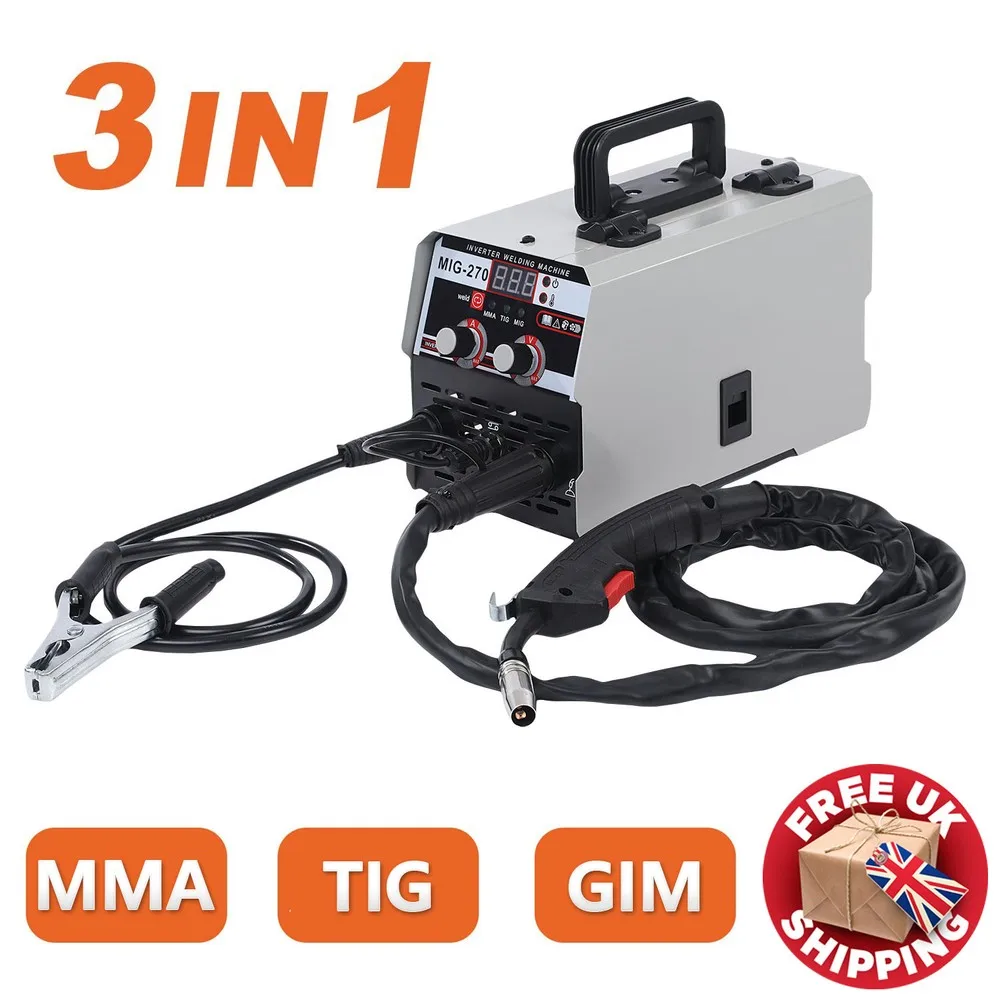 Inversor de soldadura MIG 3 en 1, 350Amp, MMA, máquina de soldadura de arco TIG sin gas/MIG, 220V