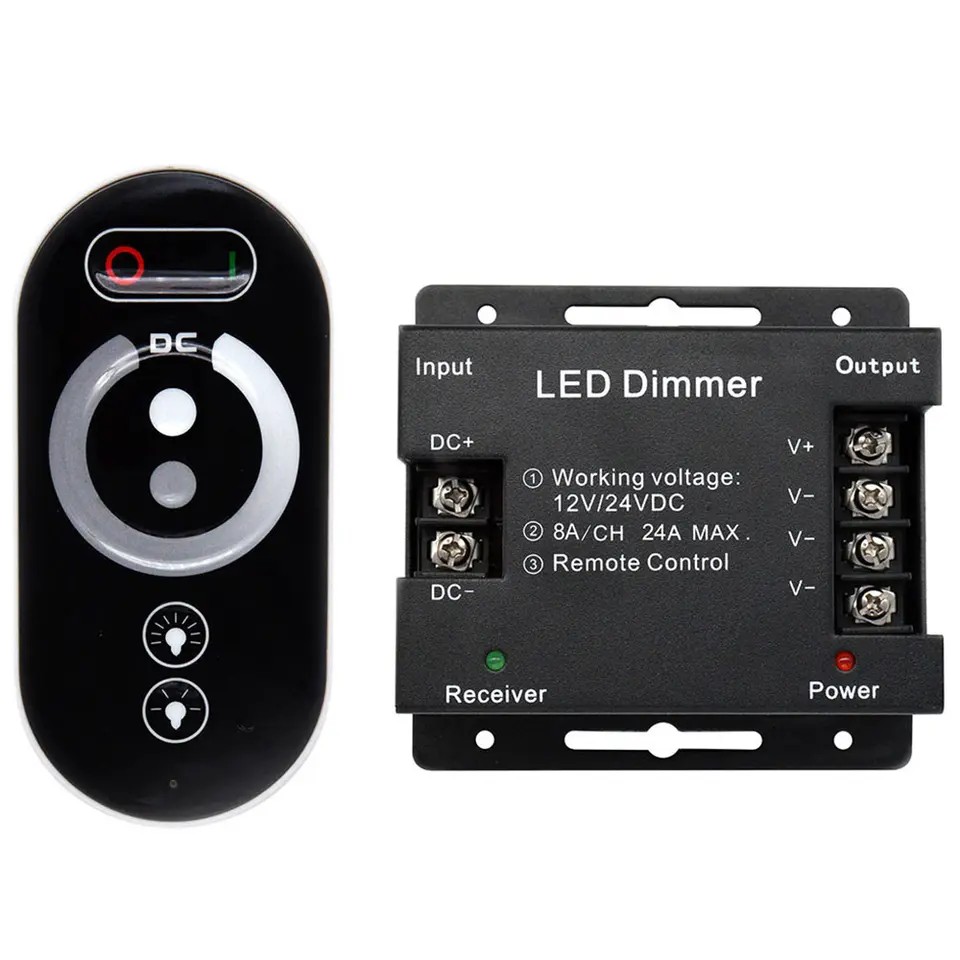 LED-Touch-Fernbedienung DC12V-24V 18A PWM LED-Lichtleisten-Dimmer mit einstellbarer Schiebefernbedienung, einstellbarer Helligkeit