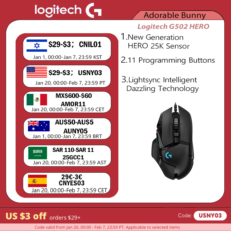 Logitech G502hero Master con cable, ratón para juegos, 502, maquinaria para deportes electrónicos, programación de pollo macro, periférico CS