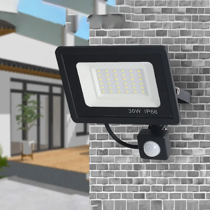 Projecteurs LED 100W 50W 30W 20W 10W PIR capteur de mouvement IP66 LED étanche 220V suspendu extérieur applique murale projecteur