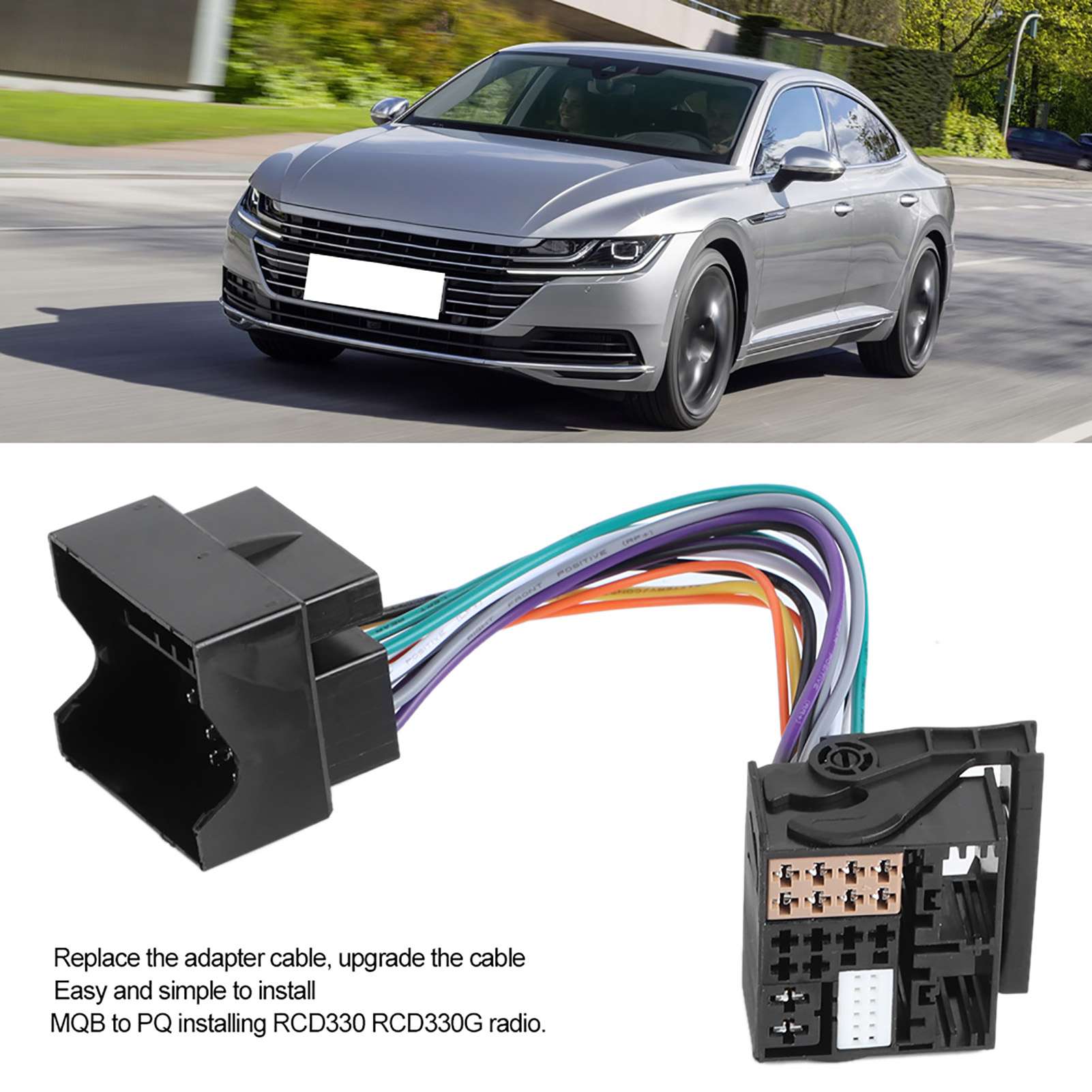 Adaptador de Radio para coche, arnés de cables, RCD330, RCD330G, PQ a MQB