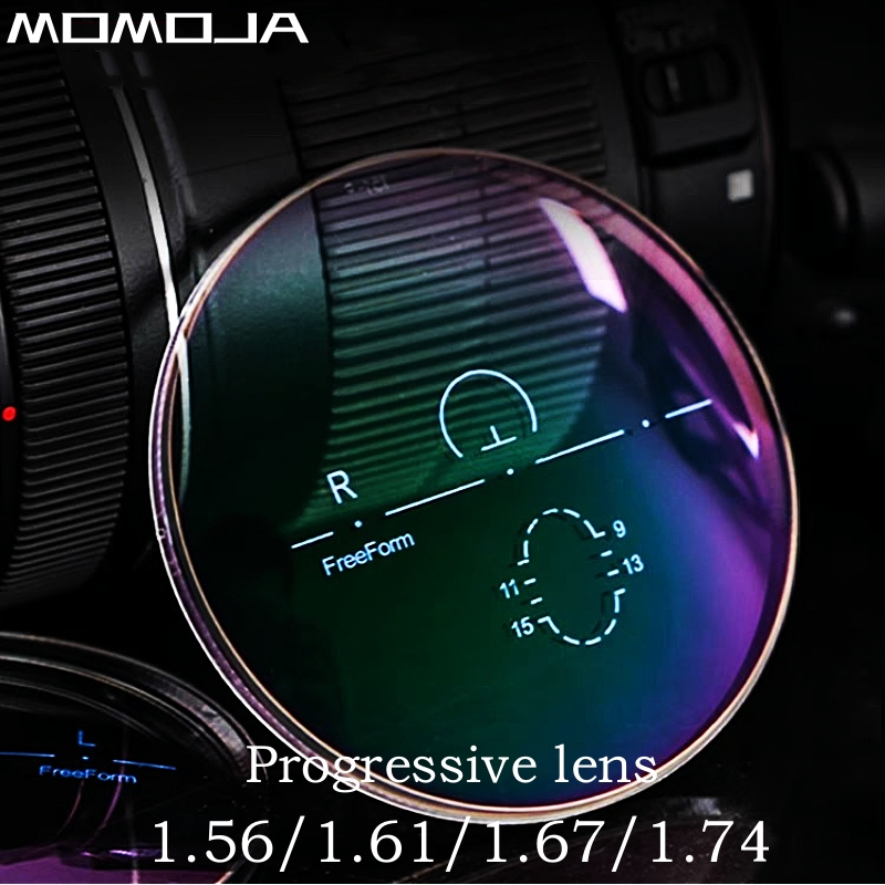 MOMOJA 1.56/1.61/1.67/1.74 Ultracienki, odporny na zarysowania, odporny na odblask HD przezroczysty, szerokokątny, progresywny obiektyw wieloogniskowy 1 para