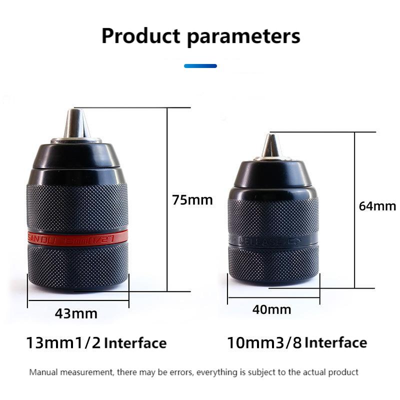 Metal Heavy Duty 1/2-20UNF 10mm 13mm Keyless Drill Chuck Hex Shank/SDS/Socket Square Female Adaptor Hardware Tool hand tool
