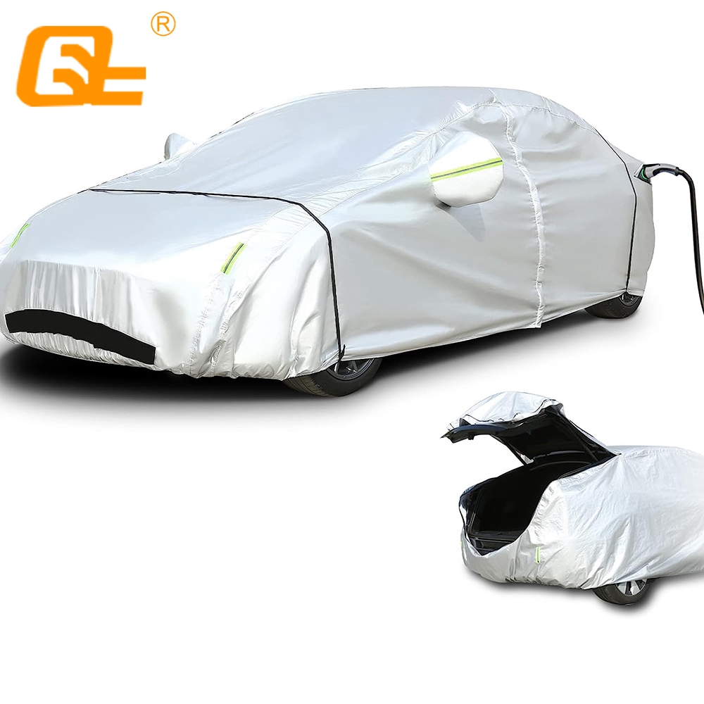 Coperture per auto in tessuto Oxford per tutte le stagioni per Tesla Model 3/Y con apertura del bagagliaio con apertura della porta di ricarica della porta con cerniera in rete ventilata