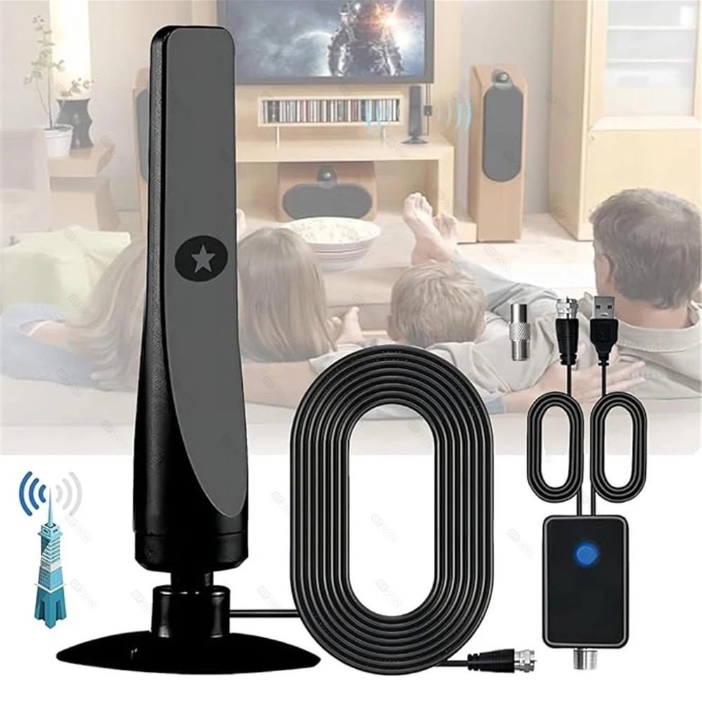4K UHD Digital TV Antennenverstärker Signalverstärker Indoor 50 Meilen High Gain Signalempfänger Satellitenschüssel Fernseher Empfänger