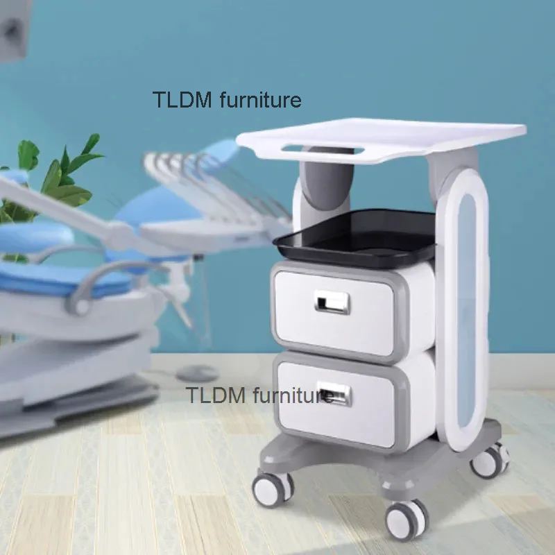 Moderne Mobiele Salon Trolleys Ziekenhuis Medische Tandheelkundige Gereedschapskar Met Twee Of Één Lade Tandheelkundige Plastic Opslaggereedschap Trolley Z